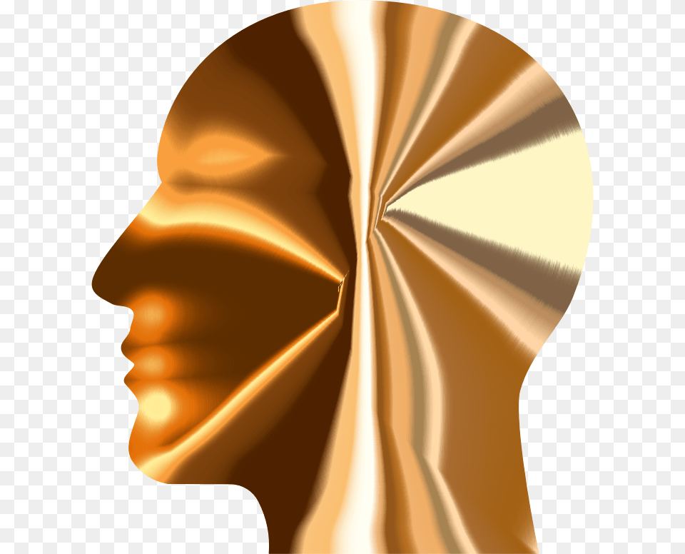 Man Head Gold Male Model Gold Silhouette, Bronze, Aluminium, Adult, Person Png