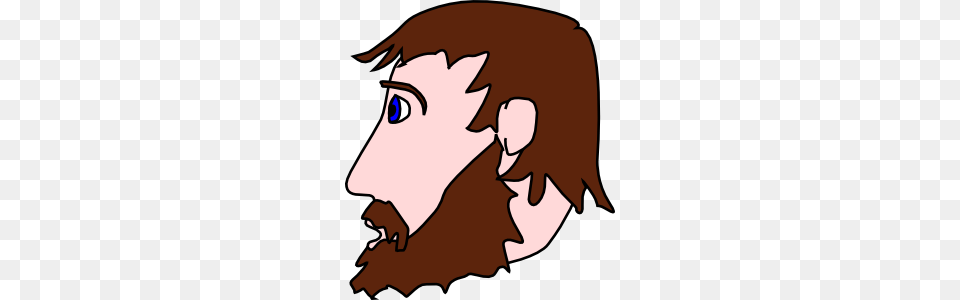 Man Head Side Beard Mustache Clip Art, Person, Book, Comics, Publication Free Transparent Png