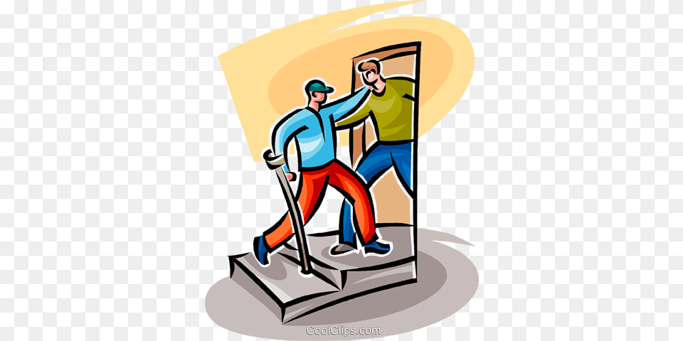 Man Helping A Disabled Person Royalty Vector Clip Helping The Disabled Clipart, Cleaning, Adult, Male, Clothing Free Png Download