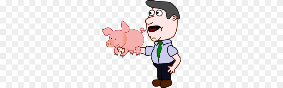 Man Holding A Pig Clip Art, Baby, Person, Face, Head Png