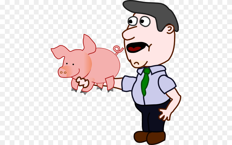 Man Holding A Pig Large Size, Baby, Person, Animal, Mammal Free Transparent Png