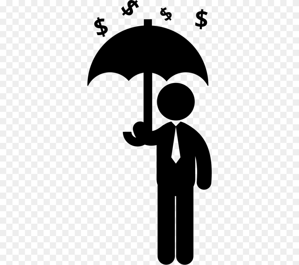 Man Holding A Umbrella Clipart, Stencil, Person, Symbol Free Png Download