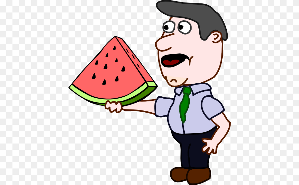 Man Holding A Watermelon Slice Svg Clip Arts Man Holding A Bone, Food, Fruit, Plant, Produce Free Png