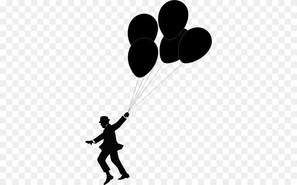 Man Holding Balloons Silhouette, Person, Balloon, Lighting Png