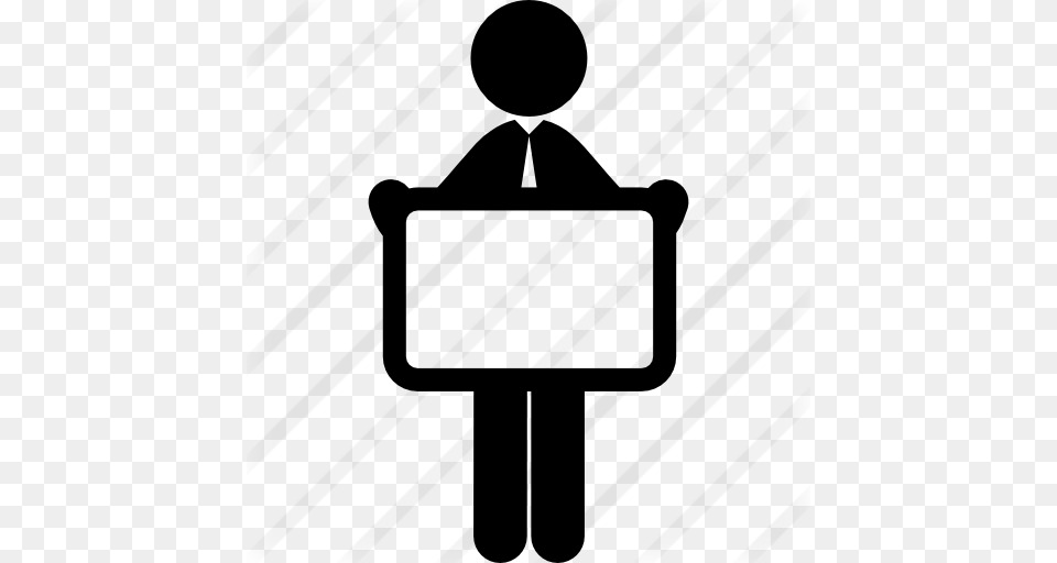 Man Holding Blank Billboard, Gray Free Png Download