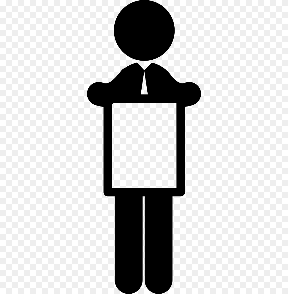 Man Holding Blank Publicity Space Man With Binoculars Icon, Stencil Free Transparent Png