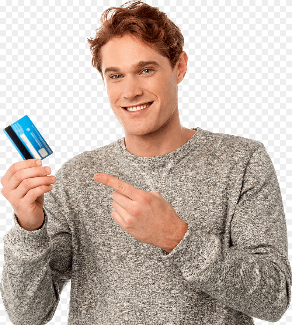 Man Holding Credit Card Png