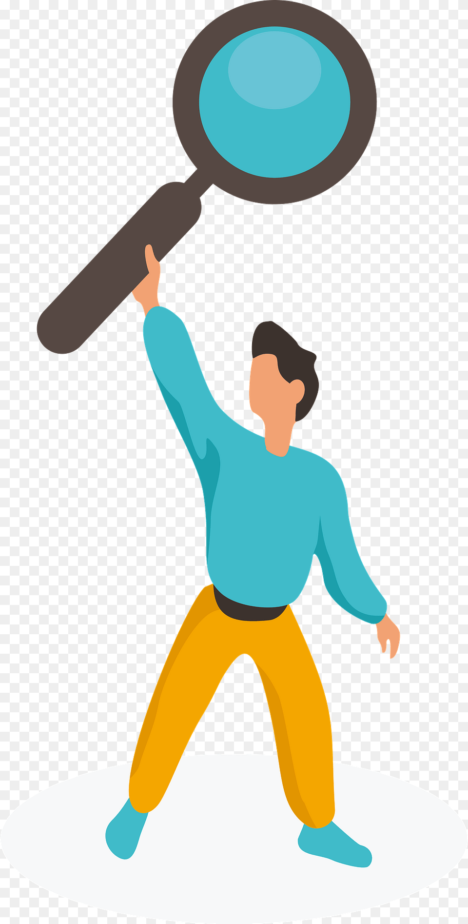 Man Holding Magnifyer Clipart, Boy, Child, Male, Person Png Image