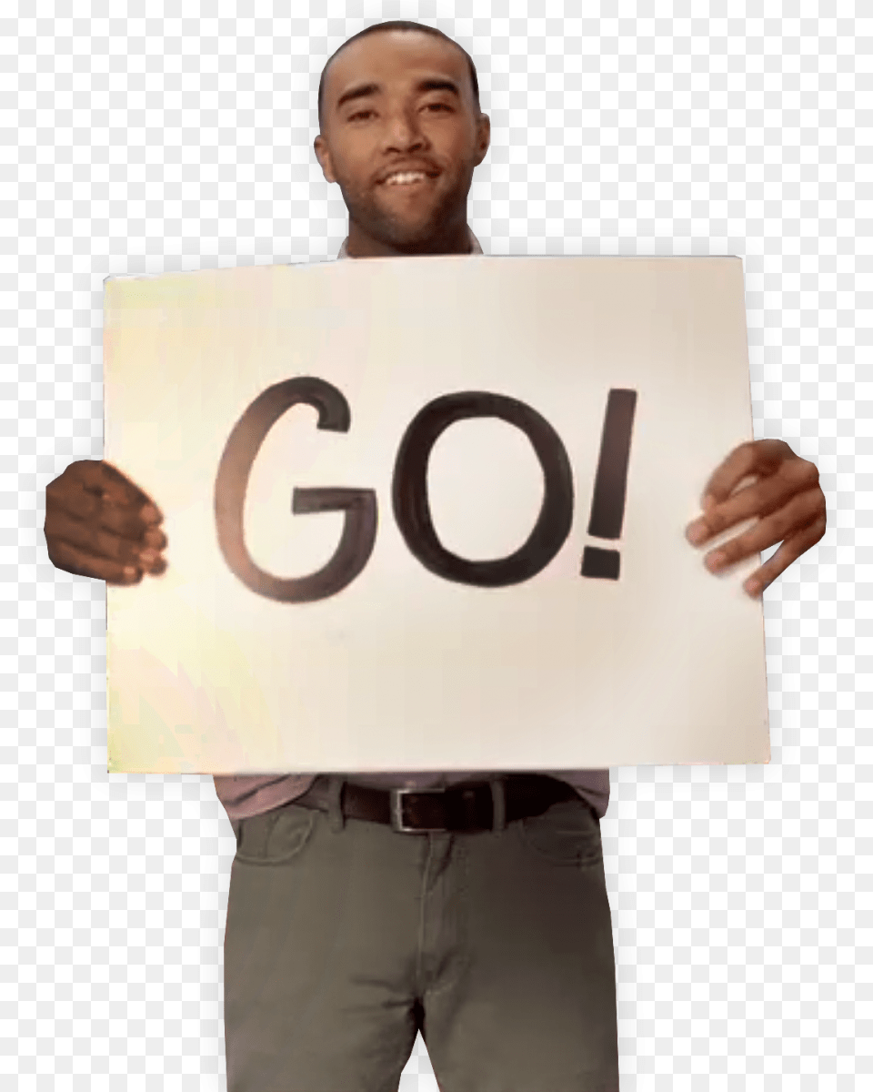 Man Holding Sign That Says Man With Sign, Text, Symbol, Person, Number Png Image