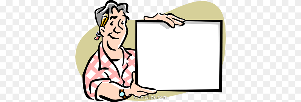 Man Holding Up Sign Royalty Vector Clip Art Illustration, White Board, Baby, Person, Face Free Png