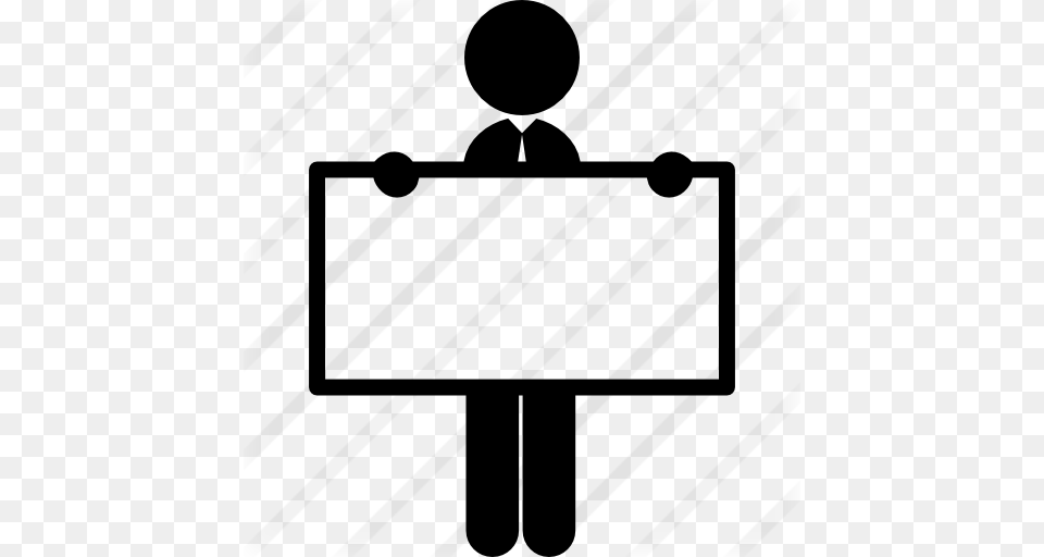 Man Holding White Board, Gray Free Png