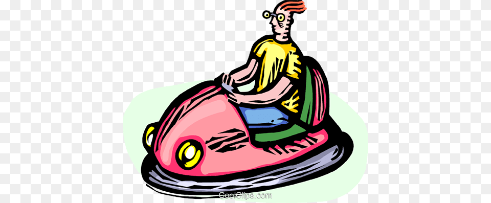 Man In A Bumper Car Royalty Vector Clip Art Illustration, Water, Leisure Activities, Sport, Water Sports Free Png