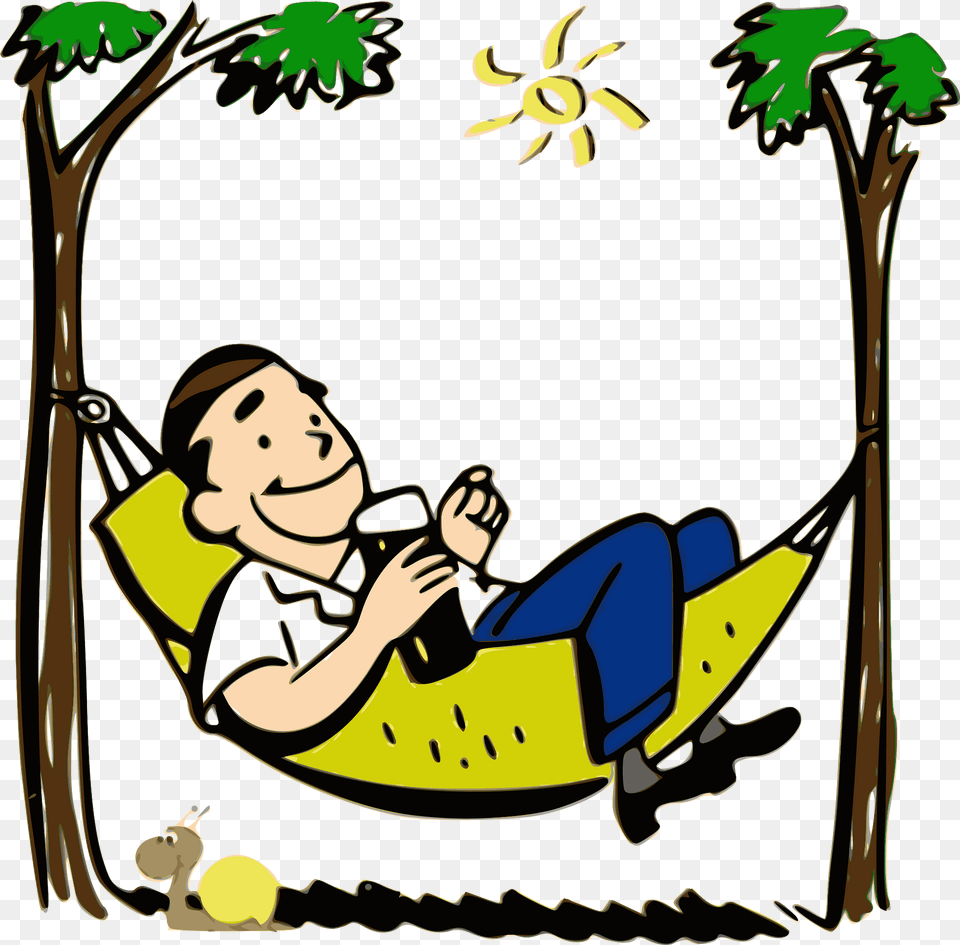 Man In A Hammock Clipart, Furniture, Baby, Person, Face Png Image