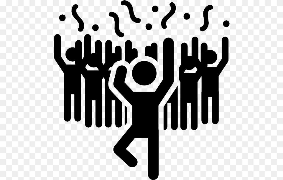 Man In A Party Dancing With People Event Icon Transparent, Concert, Crowd, Person, Blackboard Free Png Download