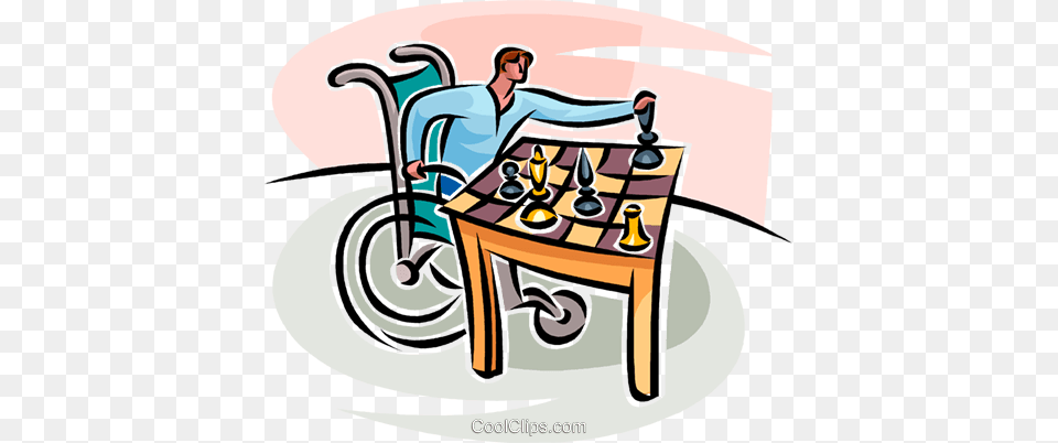 Man In A Wheelchair Playing Chess Royalty Vector Clip Art, Adult, Person, Male, Game Free Png Download