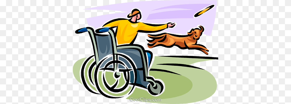 Man In A Wheelchair Throwing A Frisbee Royalty Vector Clip, Chair, Furniture, Adult, Person Free Transparent Png
