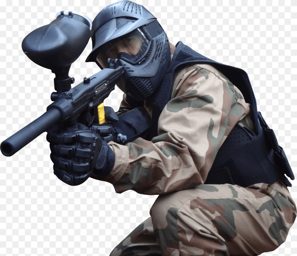 Man In Action Paintball Png Image