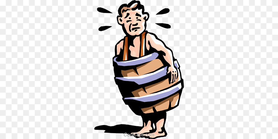 Man In Barrel Royalty Free Vector Clip Art Illustration, Baby, Person, Face, Head Png Image