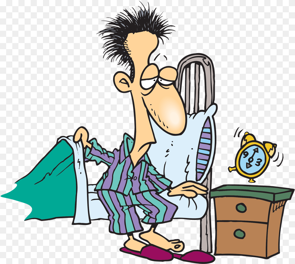Man In Bed Waking Up Clipart Clip Art Images, Book, Comics, Publication, Person Png Image