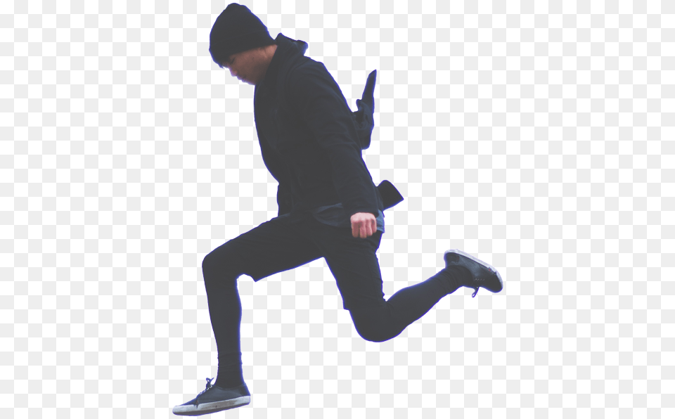 Man In Black Jumping, Adult, Male, Person, Clothing Free Png Download