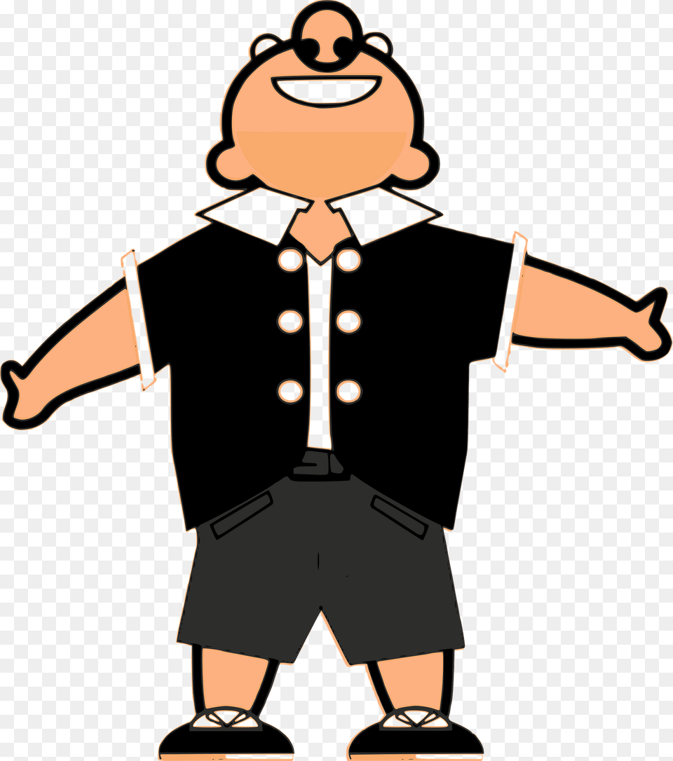Man In Black Looking Up Clipart, Clothing, Shorts, Vest, Baby Free Transparent Png