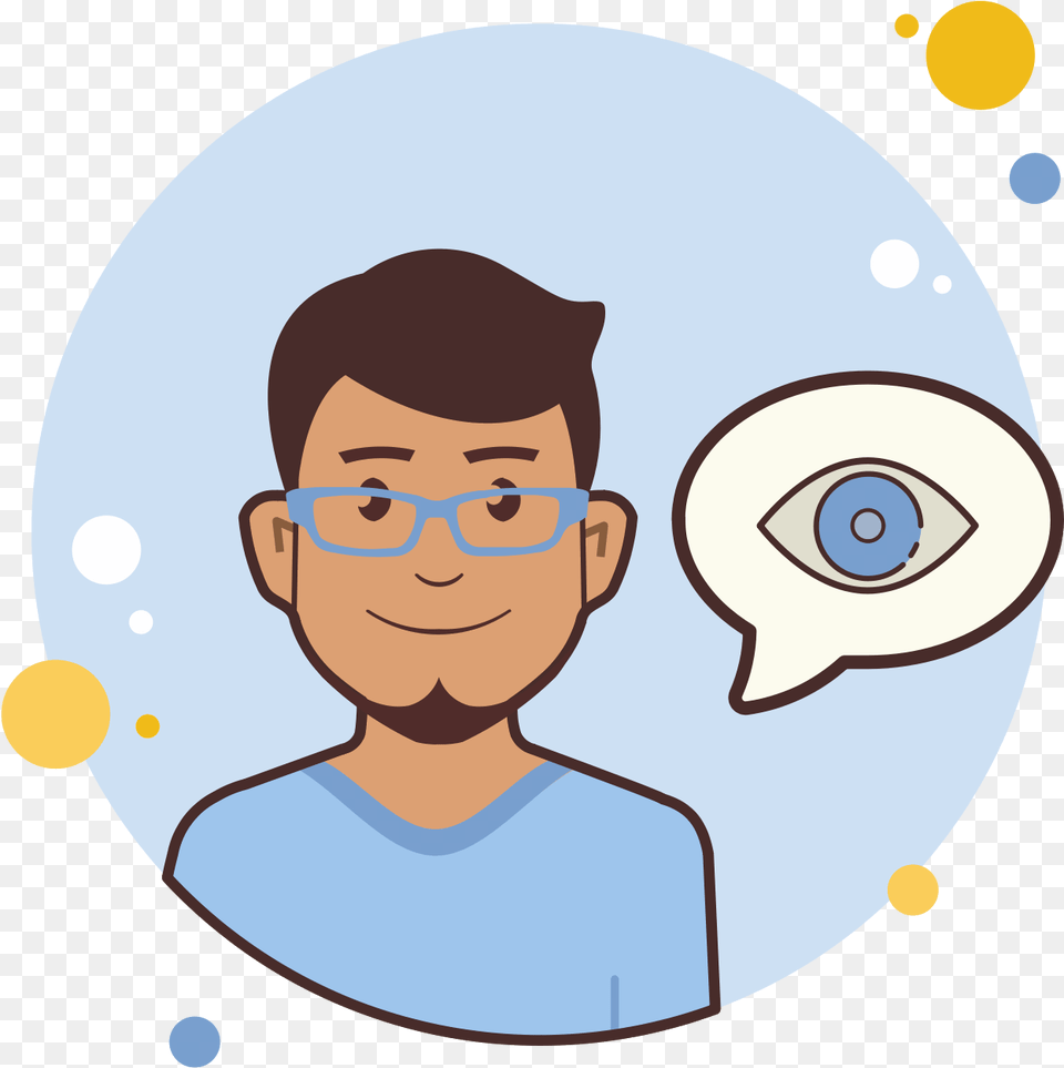 Man In Blue Glasses Eye Icon People With Thermometer Cartoon, Face, Head, Person, Photography Png