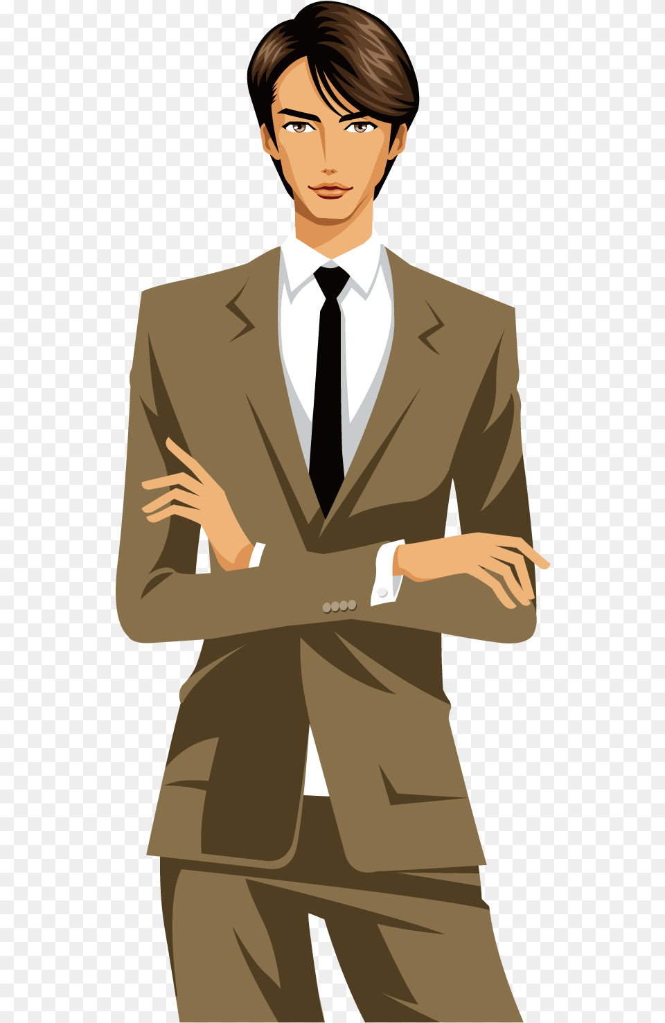 Man In Coat Suit Cartoon, Accessories, Formal Wear, Clothing, Tie Free Transparent Png
