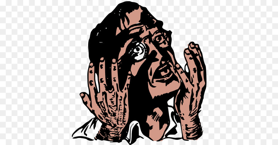 Man In Horror, Body Part, Person, Hand, Finger Free Png Download