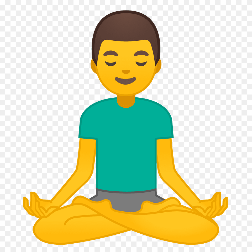 Man In Lotus Position Emoji Clipart, Baby, Person, Fitness, Sport Png Image