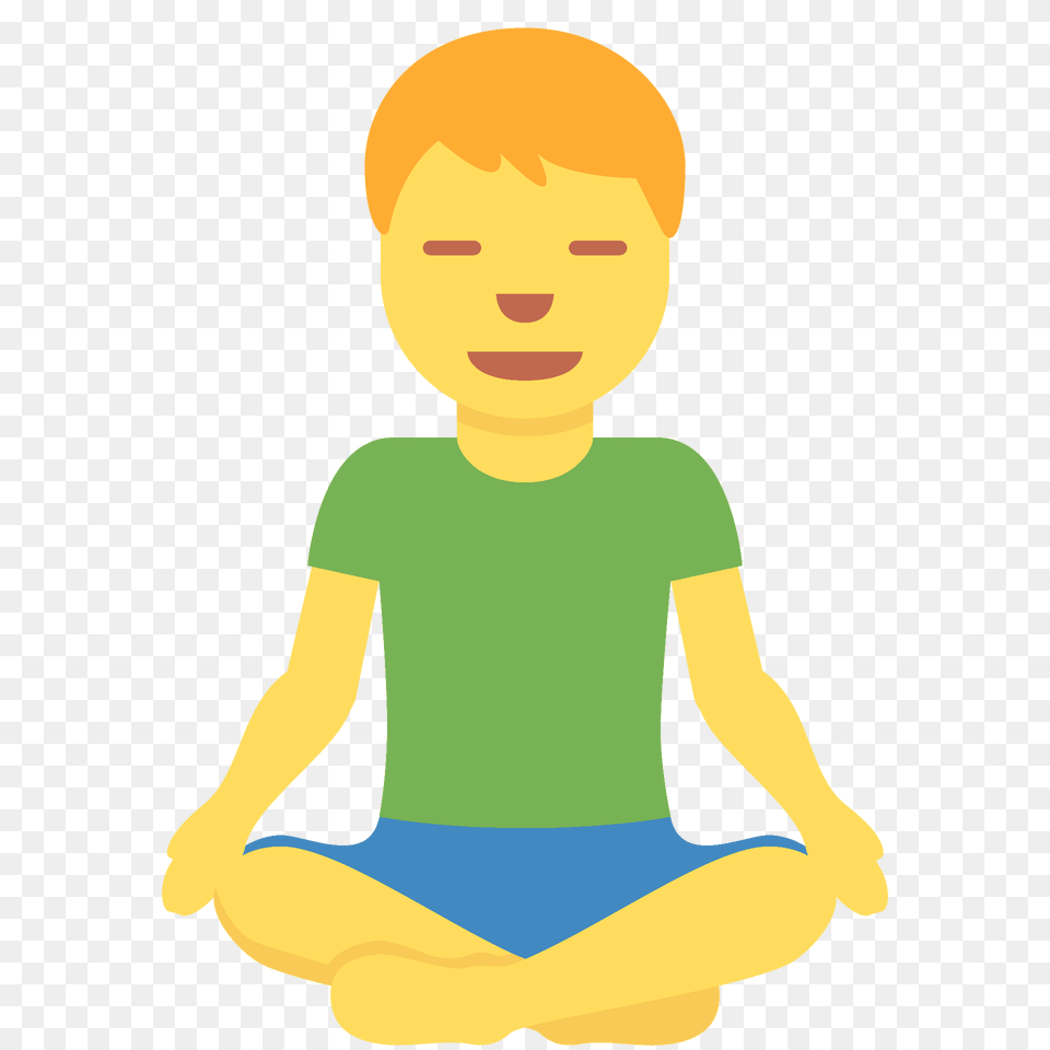 Man In Lotus Position Emoji Clipart, Baby, Person, Face, Head Png Image