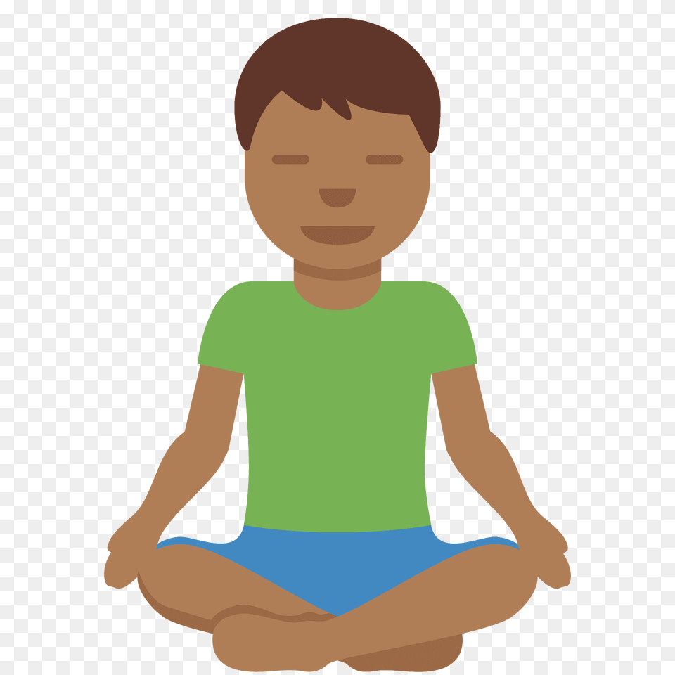 Man In Lotus Position Emoji Clipart, Baby, Person, Face, Head Free Png Download