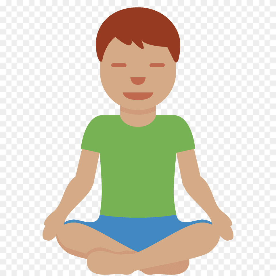Man In Lotus Position Emoji Clipart, Baby, Person, Face, Head Free Transparent Png