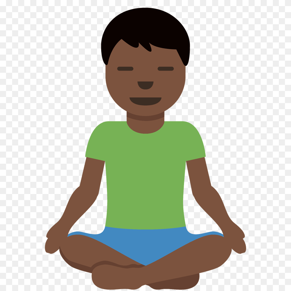 Man In Lotus Position Emoji Clipart, Person, Face, Head, Fitness Png Image