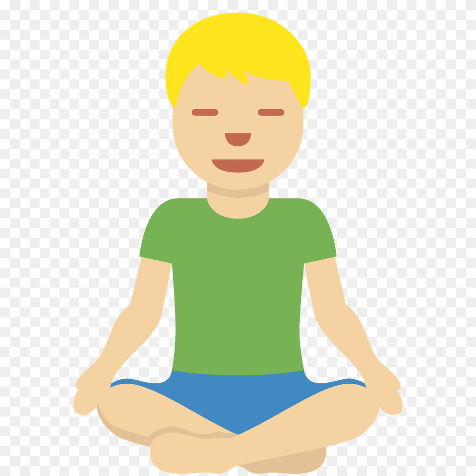 Man In Lotus Position Emoji Clipart, Baby, Person, Face, Fitness Png Image