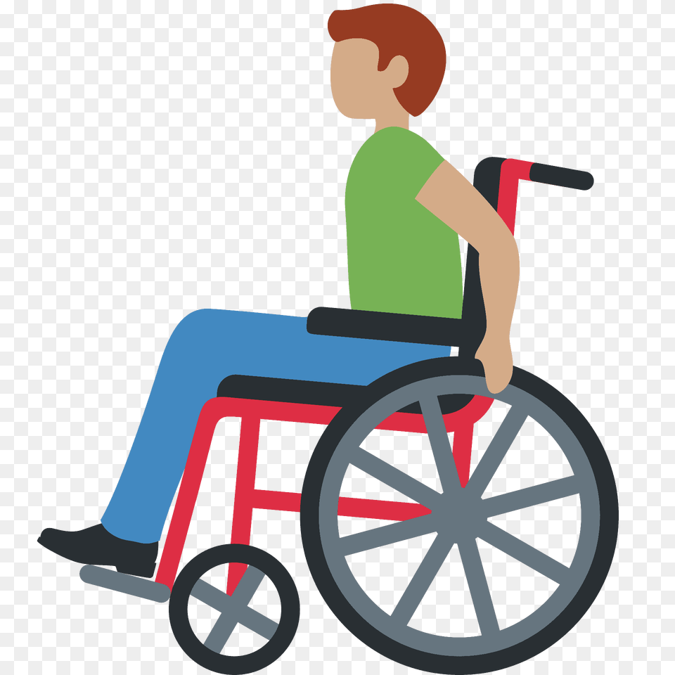 Man In Manual Wheelchair Emoji Clipart, Chair, Furniture, Person, Lawn Png