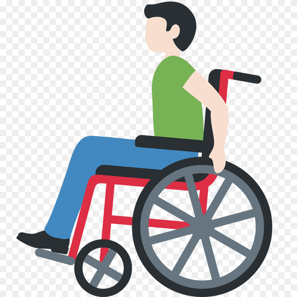 Man In Manual Wheelchair Emoji Clipart, Chair, Furniture, Person, Lawn Free Png