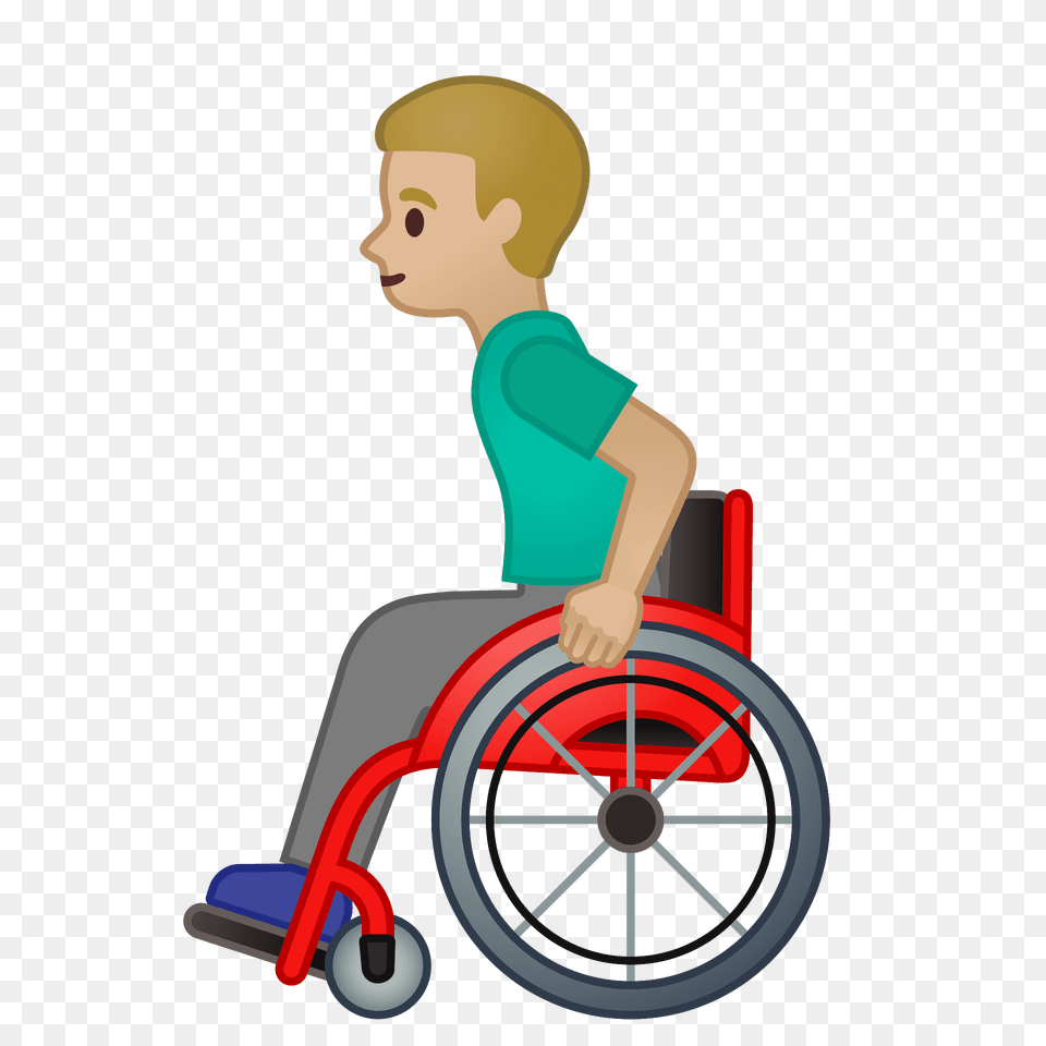 Man In Manual Wheelchair Emoji Clipart, Furniture, Chair, Face, Head Png Image