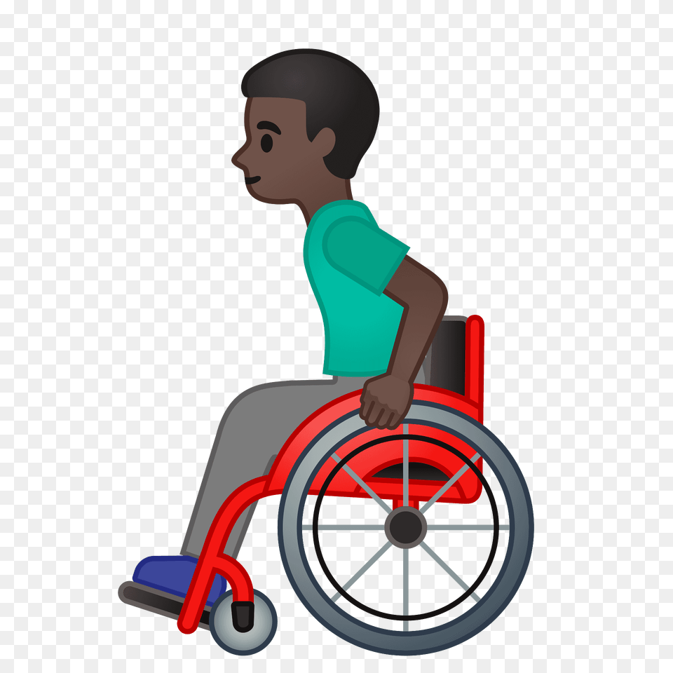 Man In Manual Wheelchair Emoji Clipart, Furniture, Chair Png Image