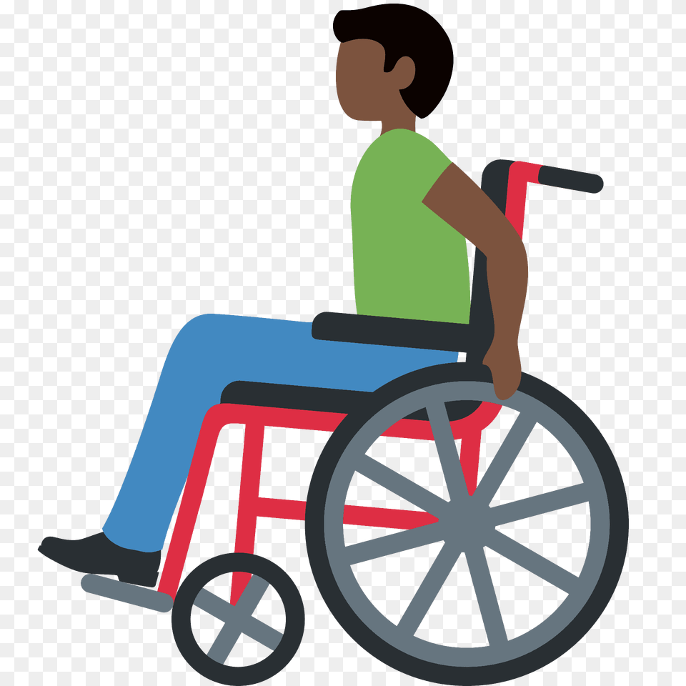 Man In Manual Wheelchair Emoji Clipart, Chair, Furniture, Person, Face Png Image