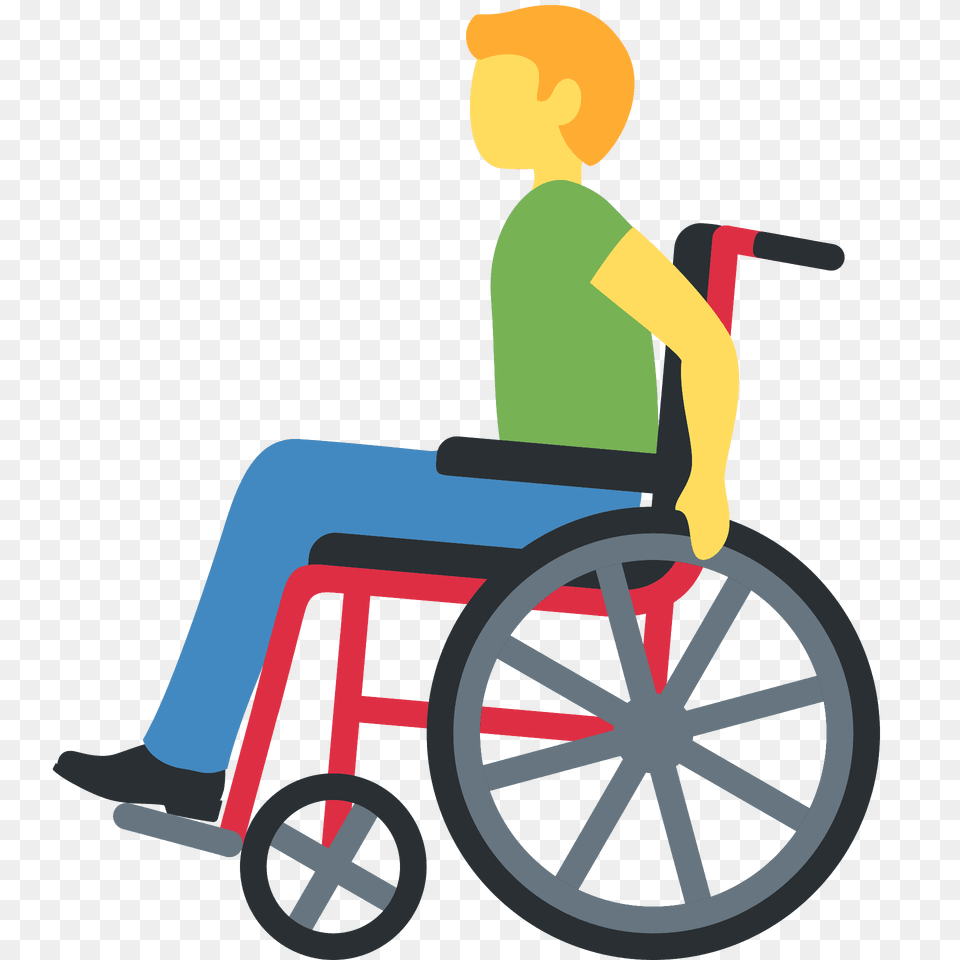 Man In Manual Wheelchair Emoji Clipart, Chair, Furniture, Person, Male Free Png Download