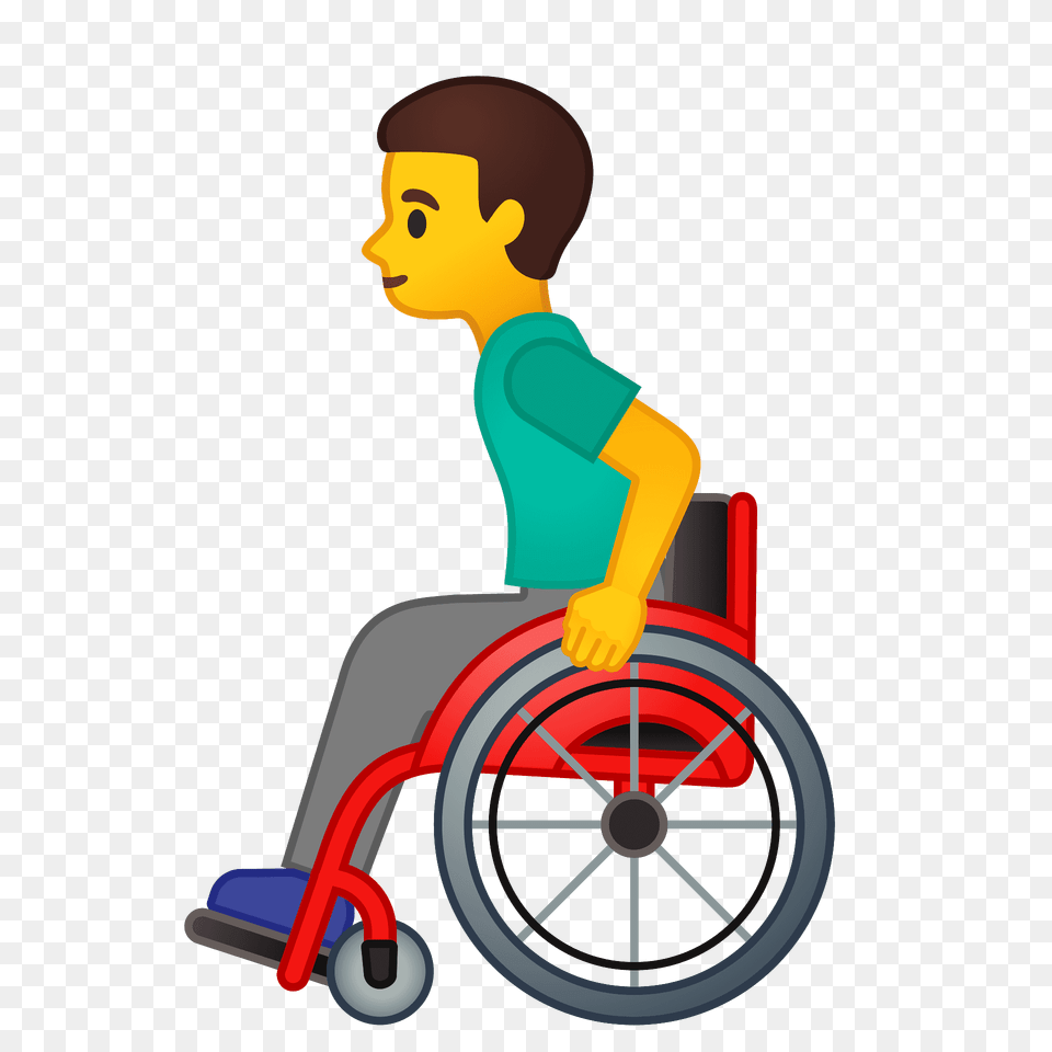 Man In Manual Wheelchair Emoji Clipart, Furniture, Chair, Grass, Device Free Png