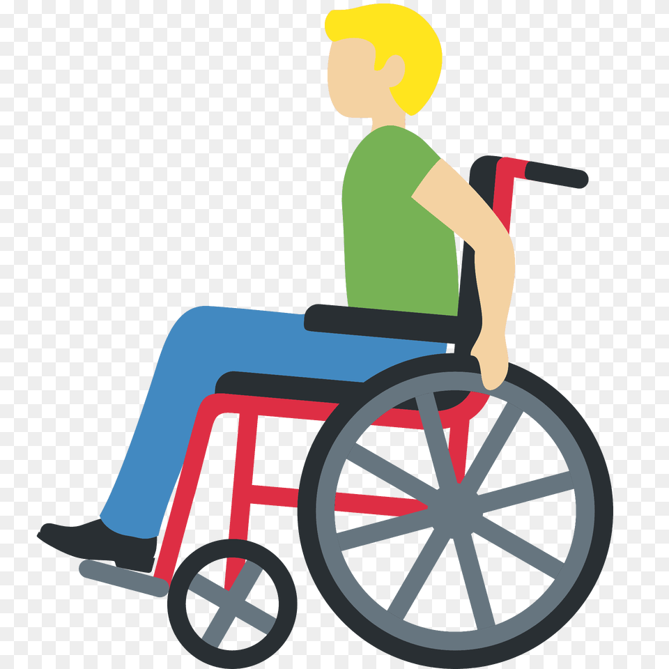Man In Manual Wheelchair Emoji Clipart, Chair, Furniture, Person, Male Free Transparent Png
