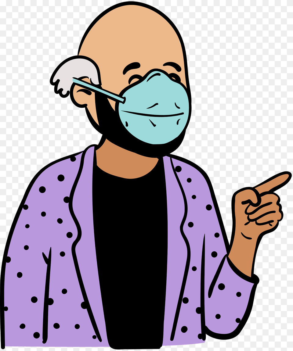 Man In Purple Jacket Wearing Face Mask Clipart, Adult, Person, Woman, Female Free Png