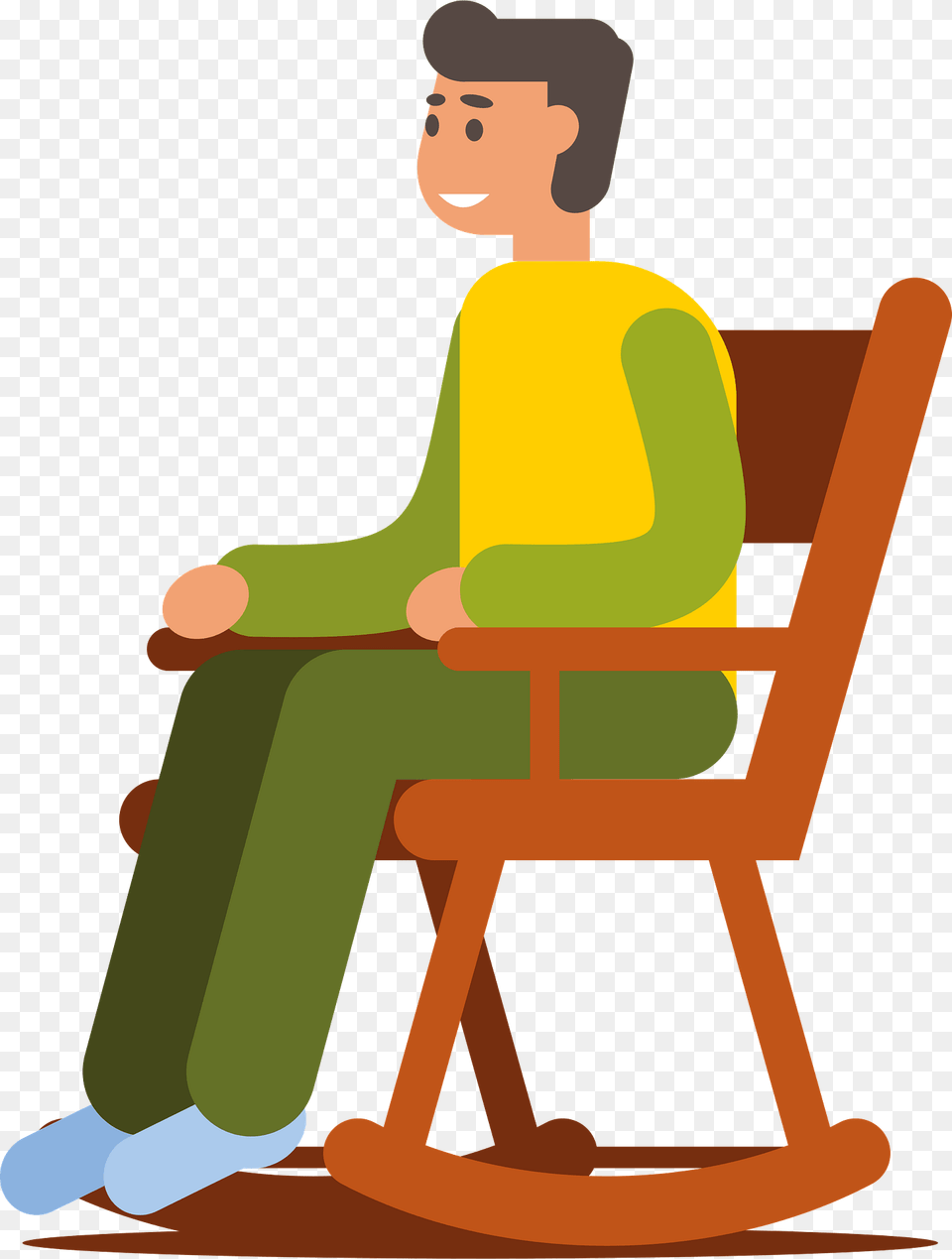 Man In Rocking Chair Clipart, Sitting, Person, Furniture, Male Png Image