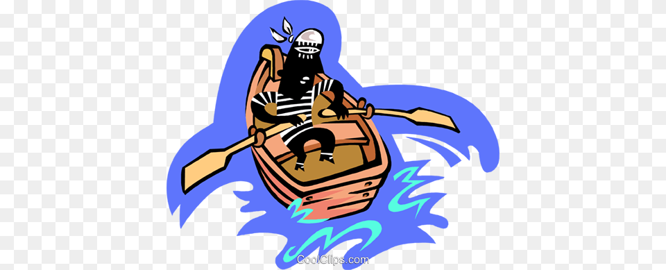Man In Row Boat Royalty Vector Clip Art Illustration, Dinghy, Transportation, Vehicle, Watercraft Png Image