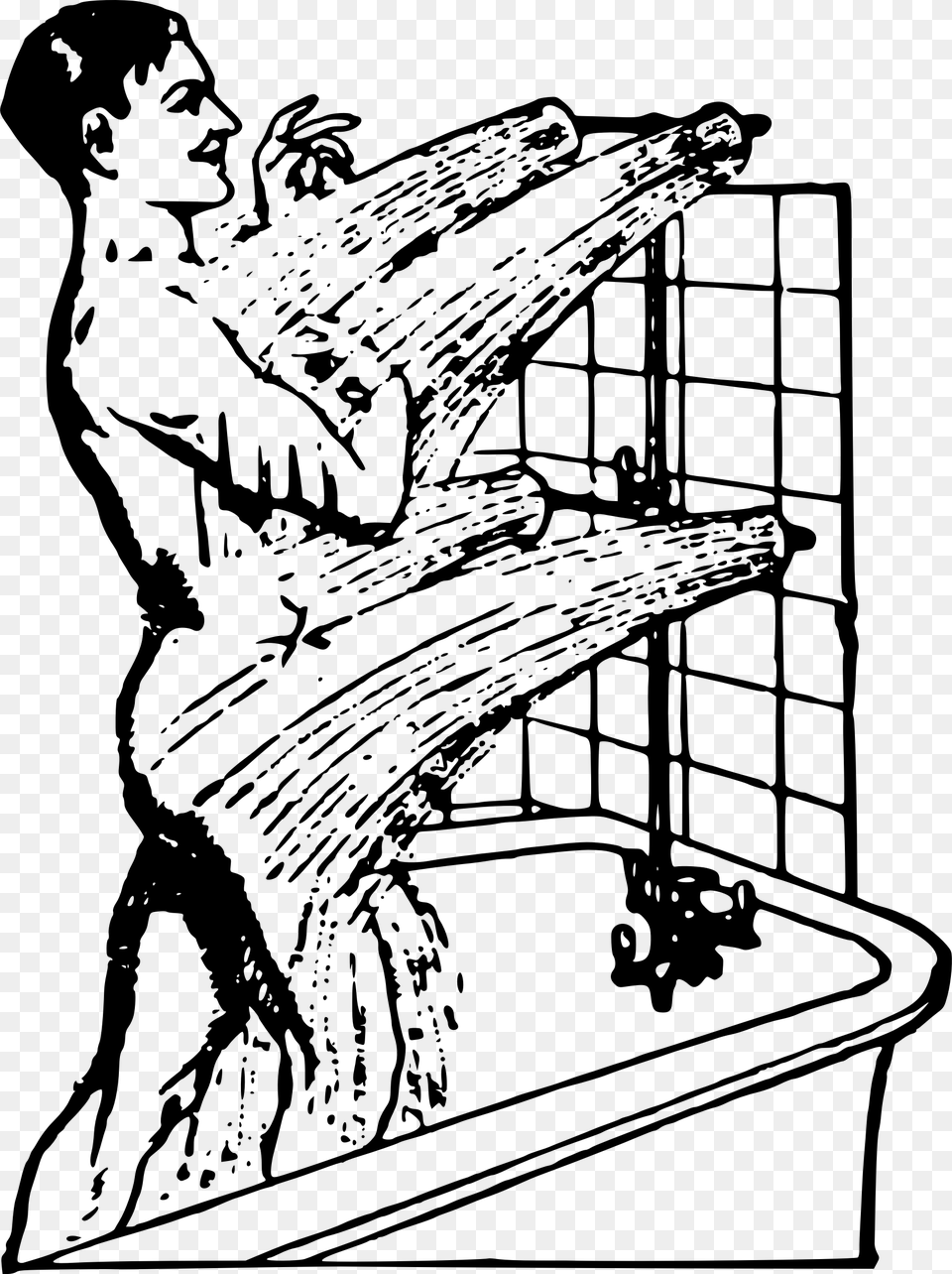 Man In Shower Clip Arts Person Taking Shower Clipart, Gray Png