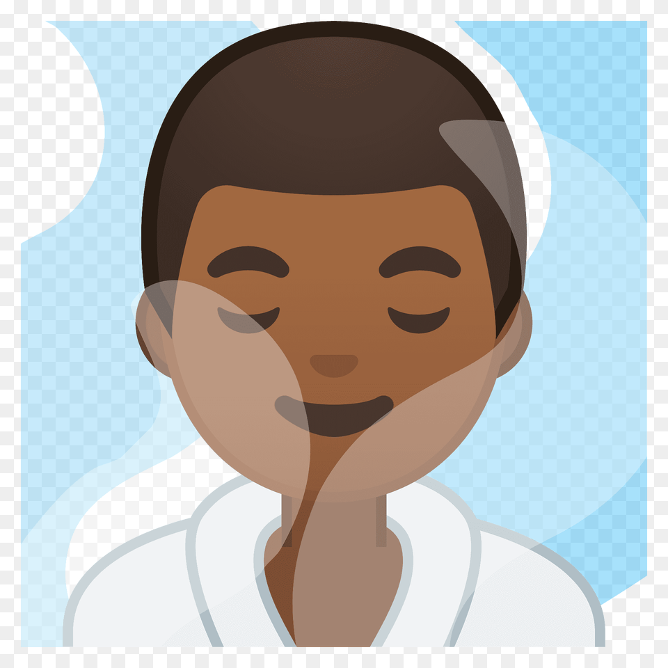 Man In Steamy Room Emoji Clipart, Face, Head, Person, Photography Free Png