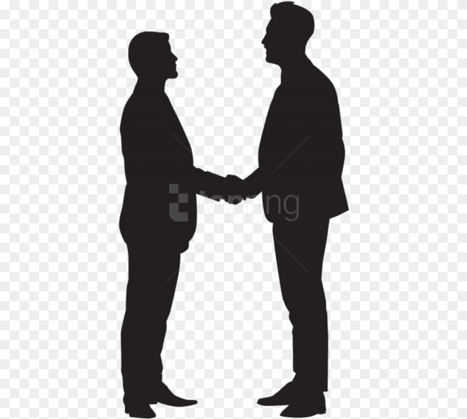 Man In Suit Silhouette Silhouette Of People Shaking Hands, Body Part, Hand, Person, Adult Free Transparent Png