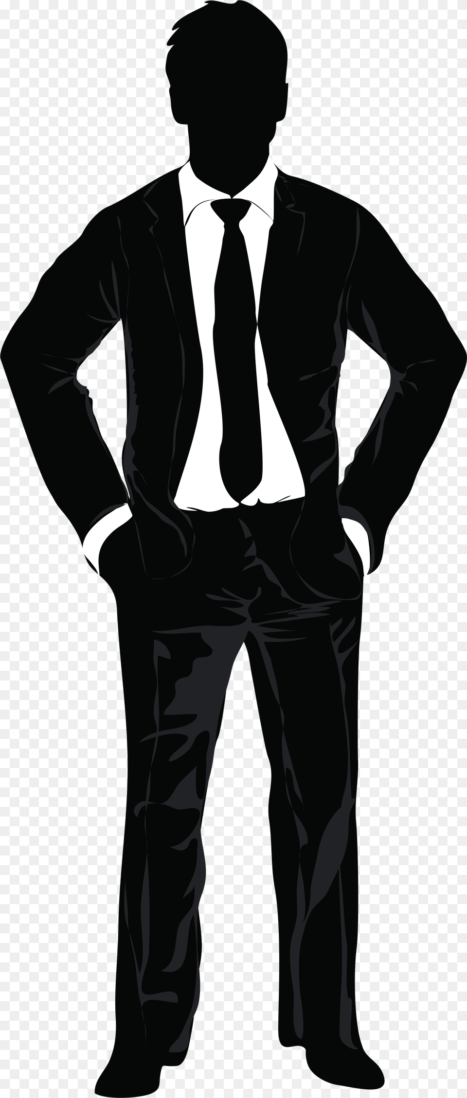 Man In Suit Silhouette Accessories, Tie, Clothing, Formal Wear Free Transparent Png