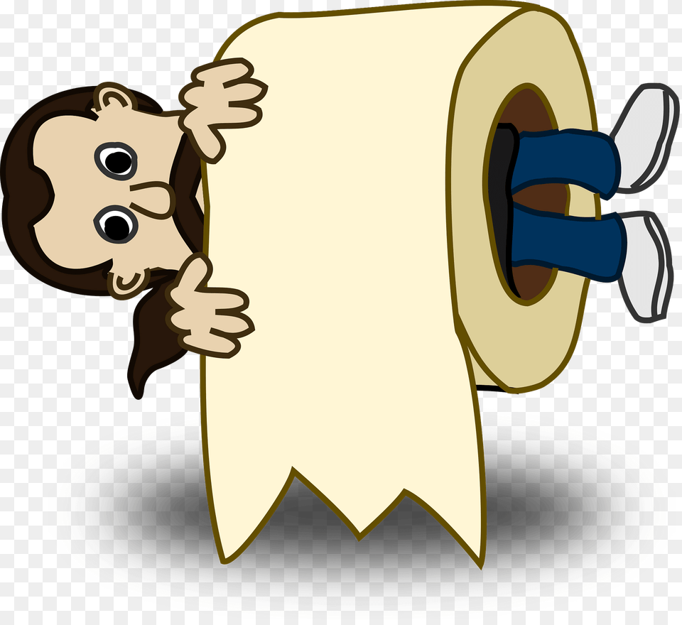 Man In The Core Of A Toilet Paper Roll Clipart, Towel, Paper Towel, Tissue Free Png Download